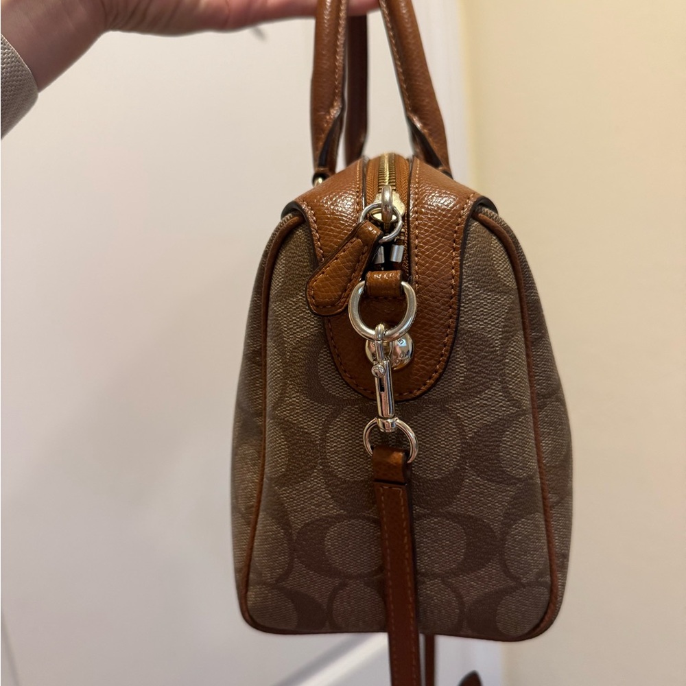 Coach Tan and Brown Signature Satchel - Picture 4 of 10